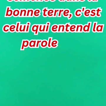 "Le Bon Terrain : Ceux qui Entendent et Produisent du Fruit" Matthieu 13:23#short #youtube #ytshorts