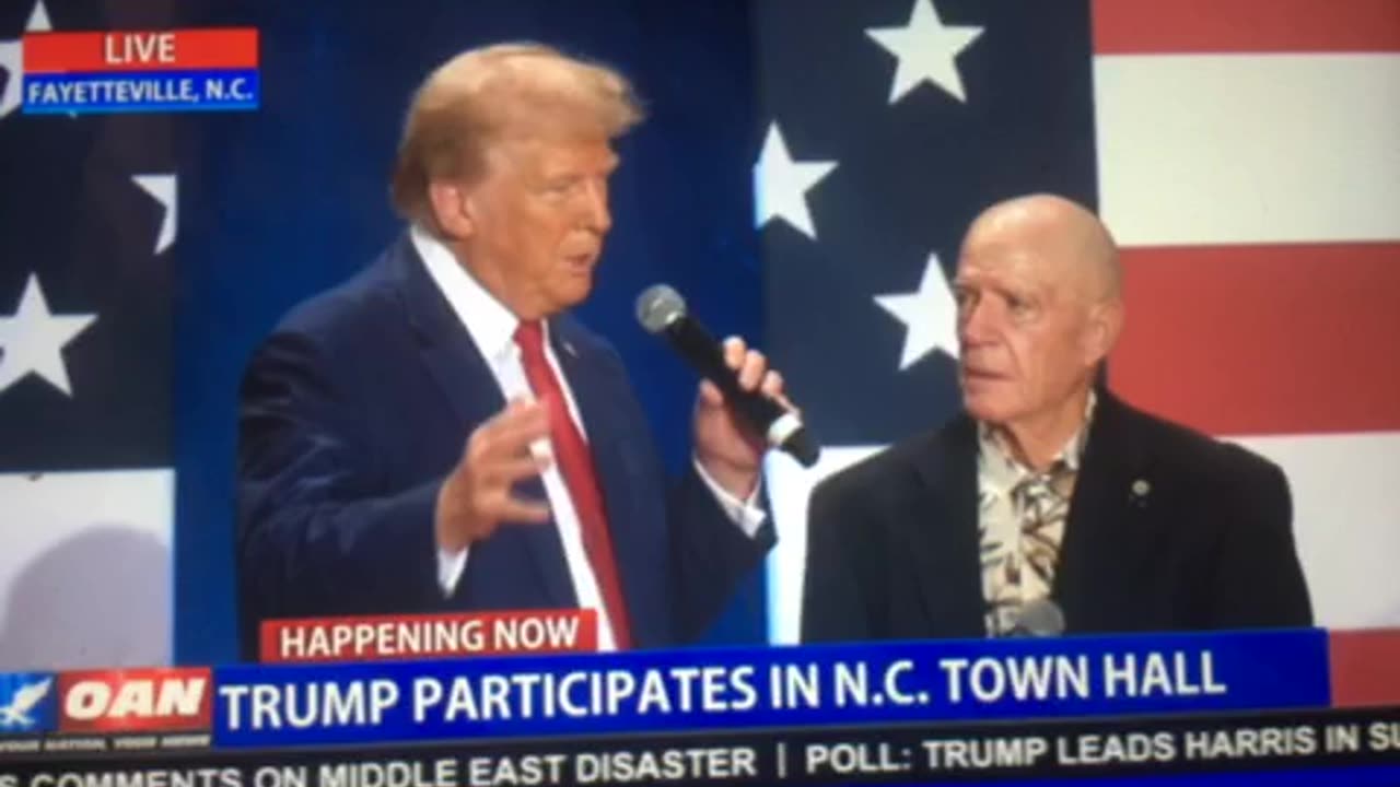 🦅OANN Donald Trump & immigration plan at NC townhall Friday 07:28 pm