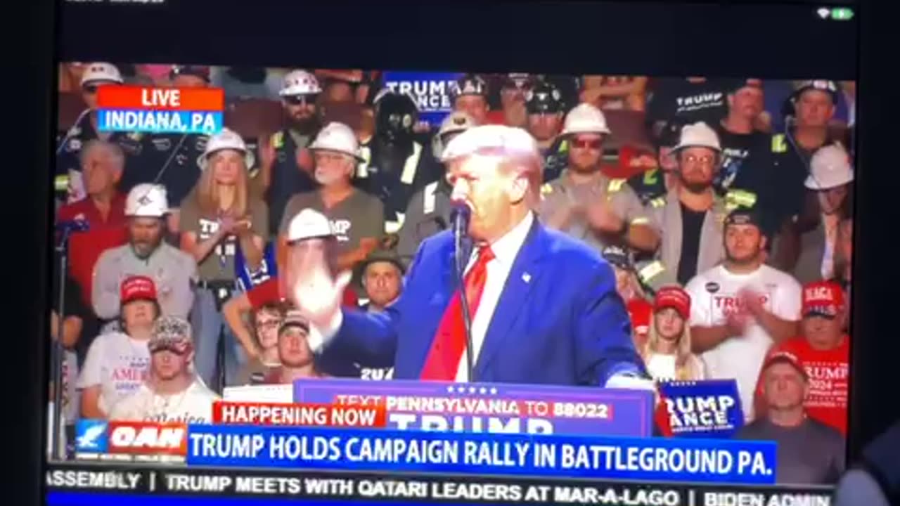 Live OANN trump holds campaign rally in battleground PA Monday 09:30 pm