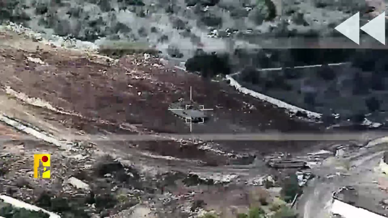 Hizbullah striking a Zionist enemy APC in the village of Yarin, south Lebanon, 28 Nov 2024
