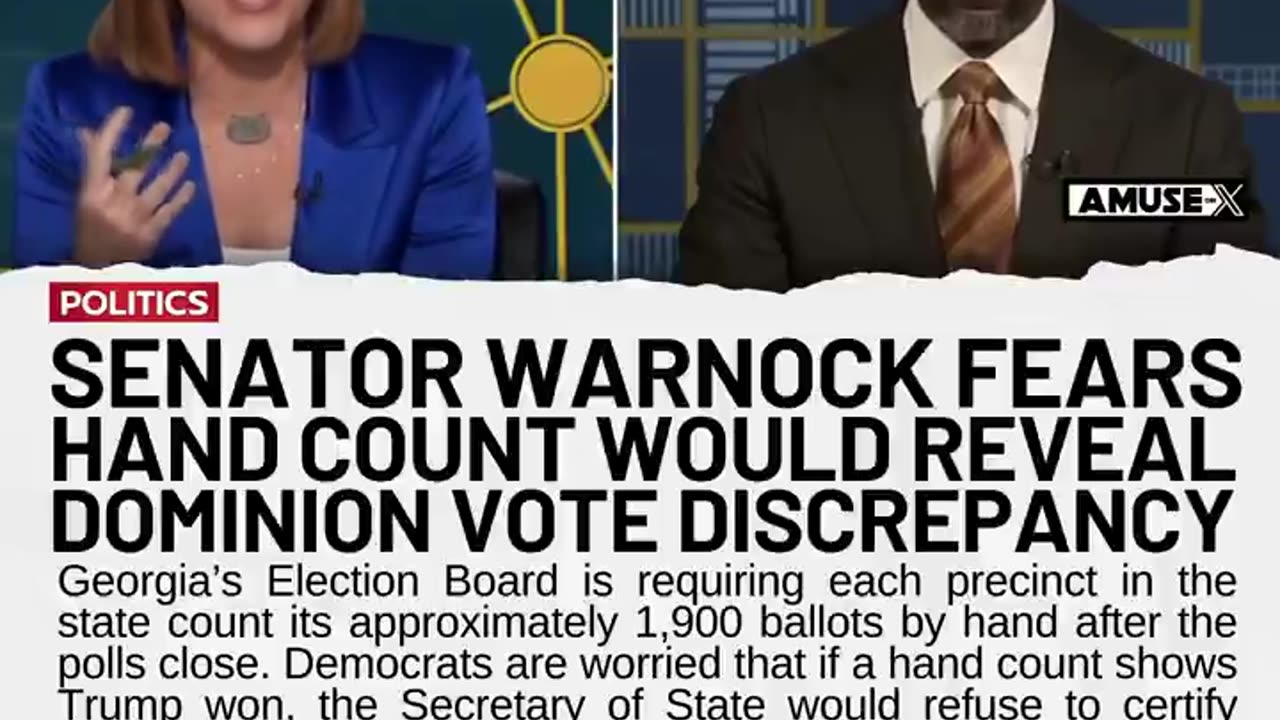 Sen Warnock is more concerned about the accuracy of a hand count than Voting Machines