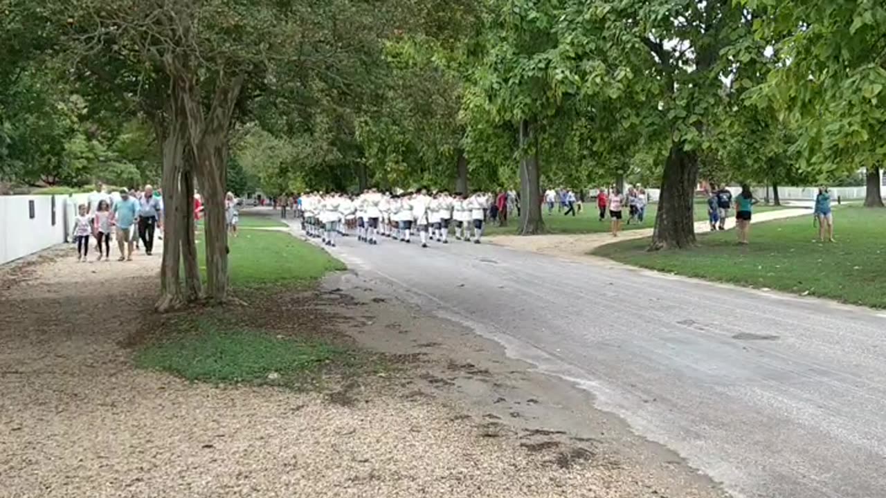 Colonial Williamsburg Walk by with Band