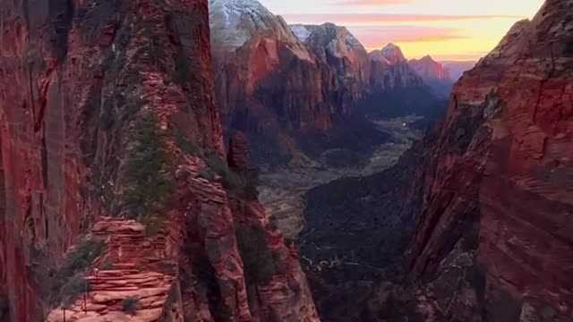 Climbing down Angels Landing at Sunset never gets old