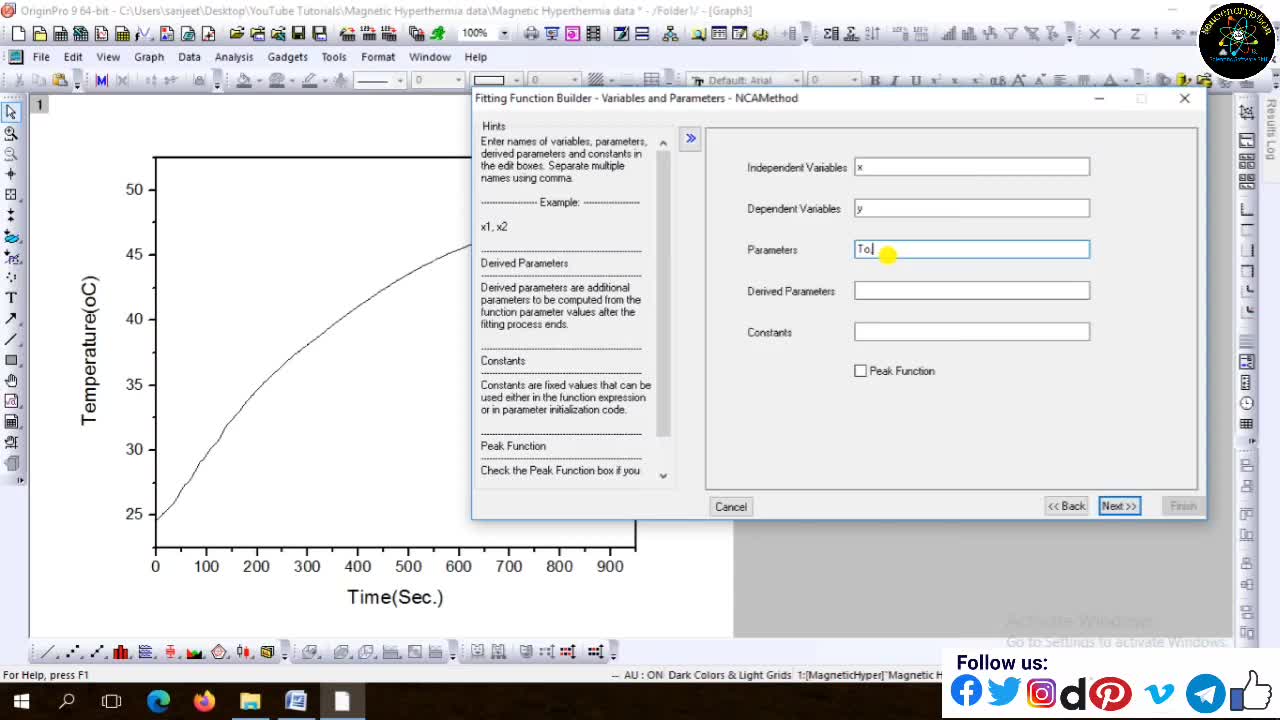 How to do fitting of linear and nonlinear curve in the Magnetic Hyperthmia data via origin software