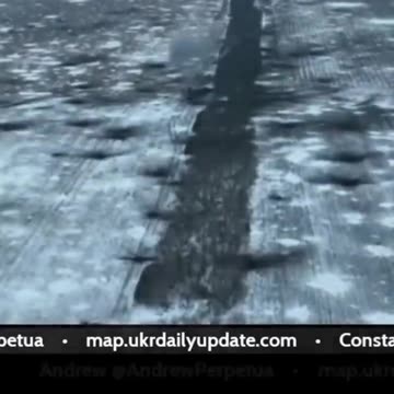 Russian Armored Collum Drives into Mine Field