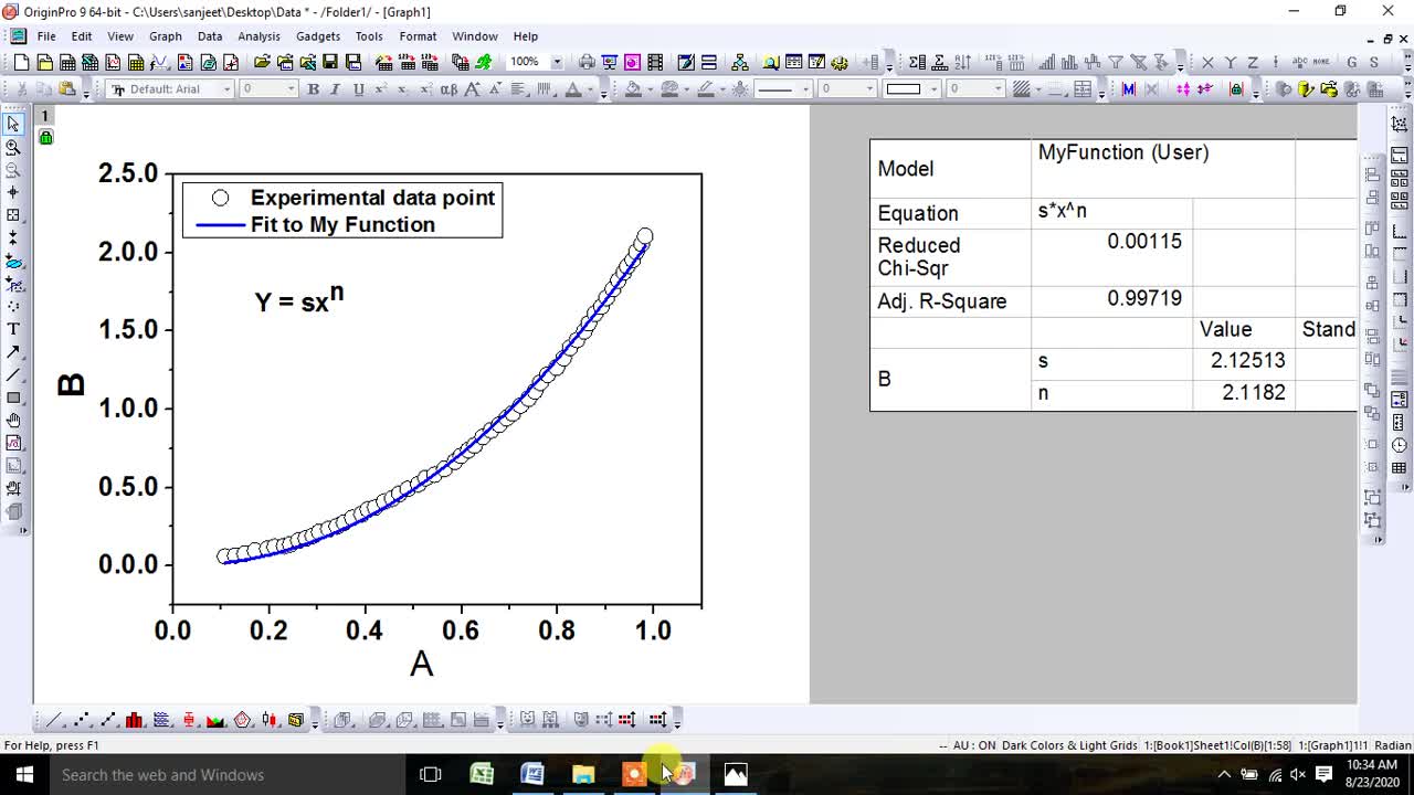 How to define Nonlinear Curve Fitting Function or Build up a nonlinear equation in Origin Software