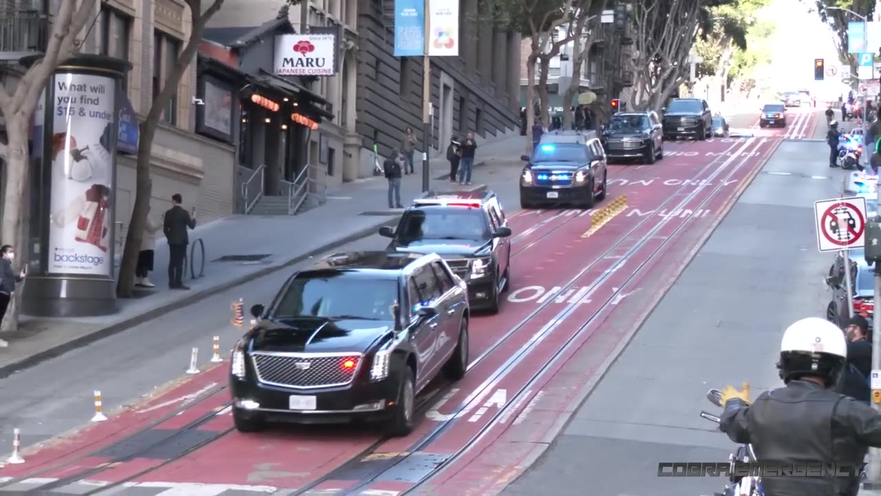 Chinese President Xi vs US President Biden's motorcades in San Francisco π¨π³ πΊπΈ