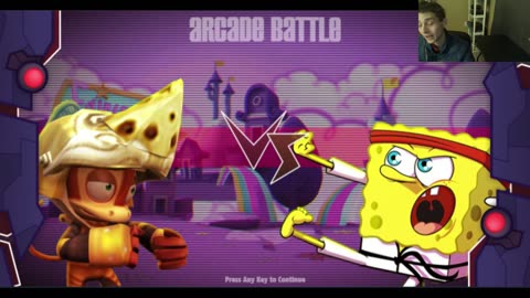 Nickelodeon Super Brawl Showdown! Battle #17 With Live Commentary - Monkey VS SpongeBob SquarePants