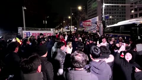 Supporters of South Korea's opposition party protest in Seoul