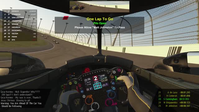 rFactor 2 Gaming IndyCars at Homestead - ASRC Advanced Simulation Racing Club