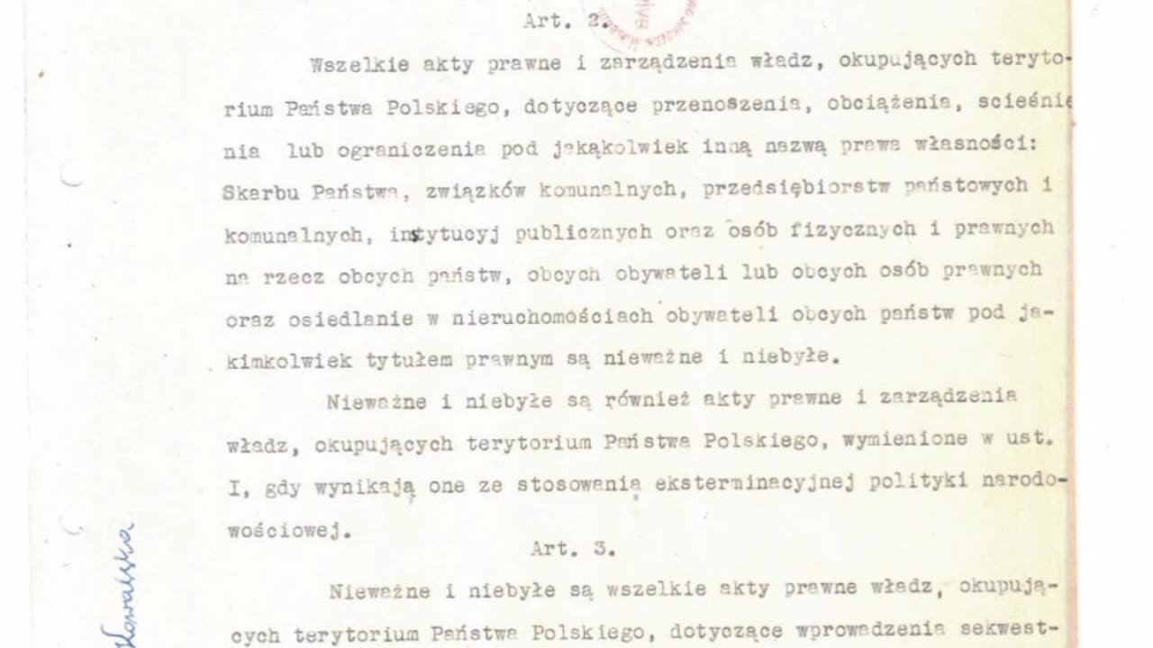 Dekret o nieważności Aktów Prawnych Władz Okupacyjnych 30 Listopad 1939r.