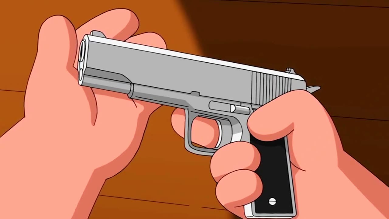 Im holding thia gun until you think straight - Family Guy..