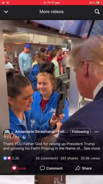 President Trump and people praying