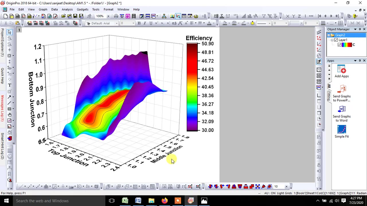 How to plot Contour Colour Fill and 3D Colour Map Surface 4D XYZ Plot in Origin Software