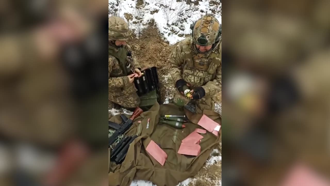 Ukrainian Soldiers 'Unbox' Fresh Delivery Of Ukrainian-Made Artillery Fragmentation Projectiles