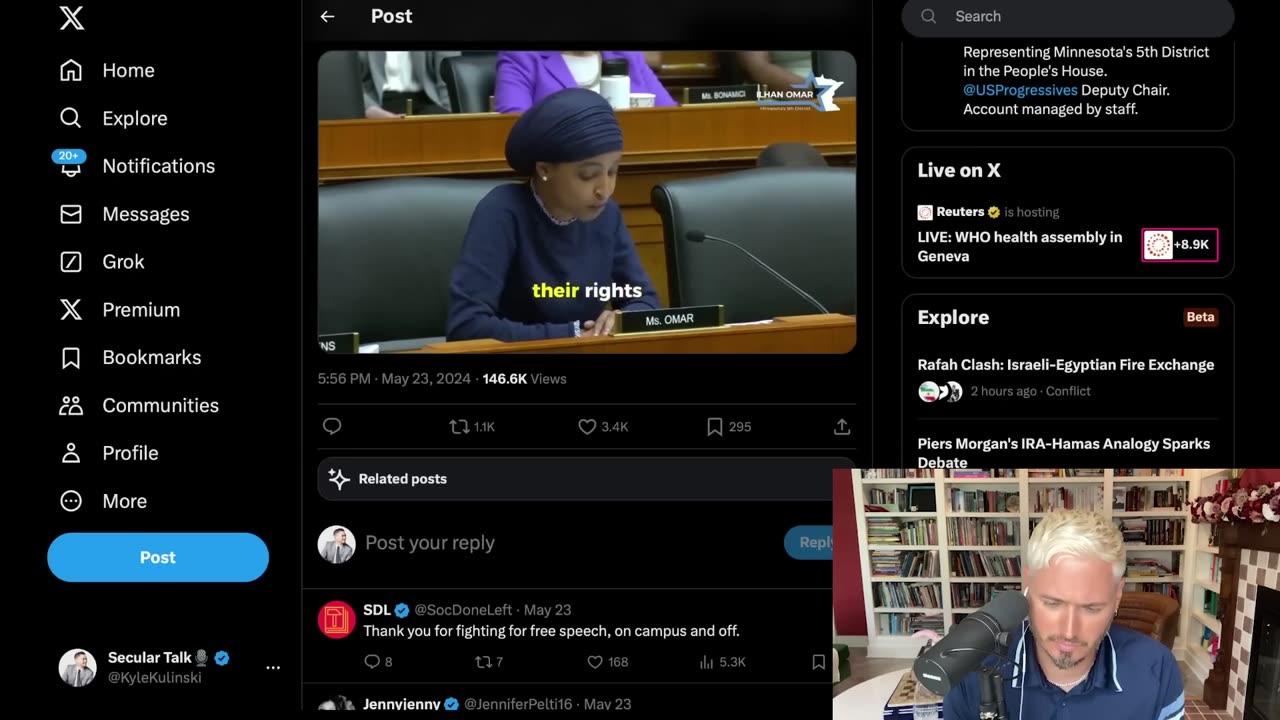 WATCH_ Ilhan Omar DECIMATES Violent Zionist Counter-Protest Defender _ The Kyle Kulinski Show