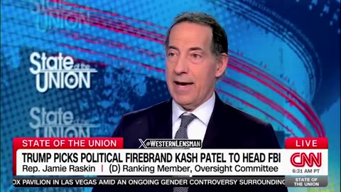 Jamie Raskin is not happy about the nomination of Kash Patel to head FBI