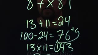 How to multiply 2-digit numbers | 87x89 | Minute Math Tricks Part 149 #shorts