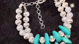 GN-20241204-02 Double Pearl S925 Silver Bracelet Goddess Bracelet Natural Turquoise Christmas