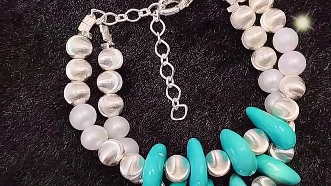 GN-20241204-02 Double Pearl S925 Silver Bracelet Goddess Bracelet Natural Turquoise Christmas