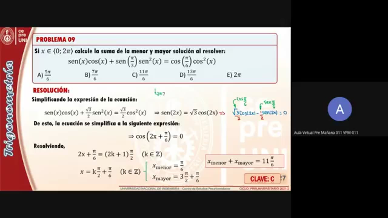 CEPRE UNI 2021 - 2 | SEMANA 13 | TRIGONOMETRÍA S01