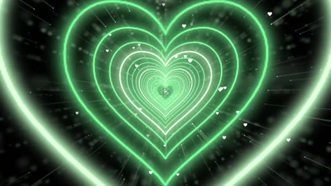 662. [4K] Heart Moving Background💚Green Heart Background