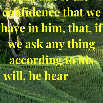 And this is the confidence that we have in him, that, if we ask any thing according to his will...