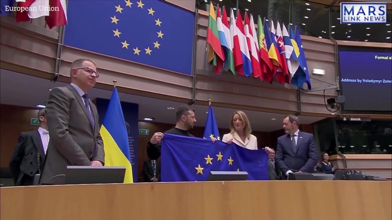 Speech in Brussels, Zelensky claims that a victorious Ukraine will be a member of the EU.