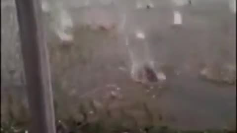 Funny people, crazy hail storm damages cars in the lot