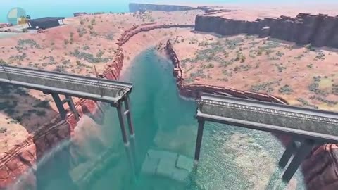 Trains vs Broken Bridge 😱 BeamNG.Drive