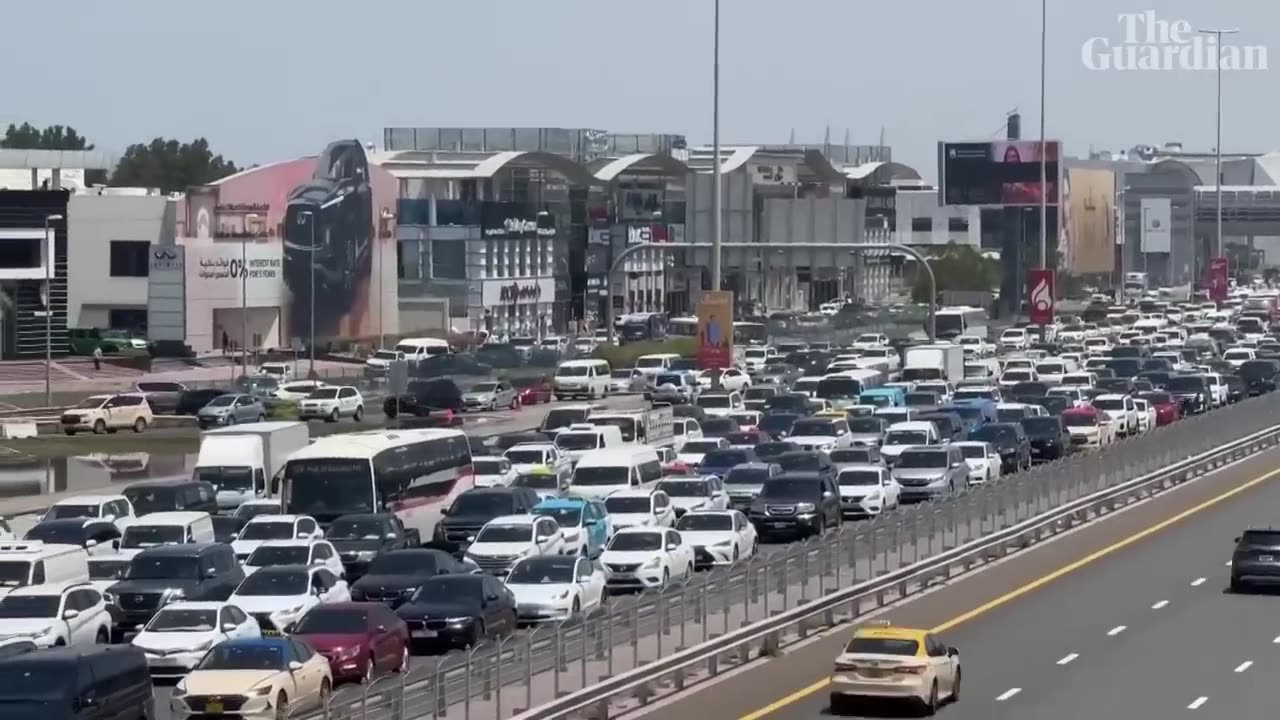 Dubai streets still flooded as authorities scramble to clean up