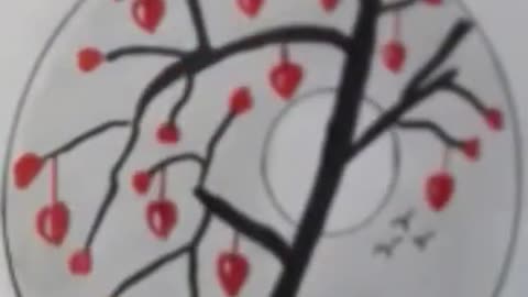 Amazing😱 A Beautiful Love Tree Drawing Circle Scenery #Shor