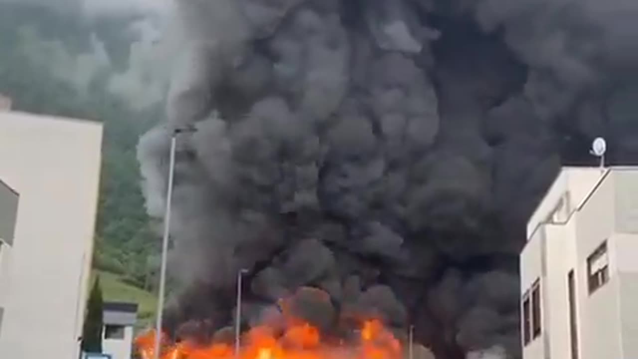 Huge factory fire in Bolzano where Electric Car Chargings are manufactured