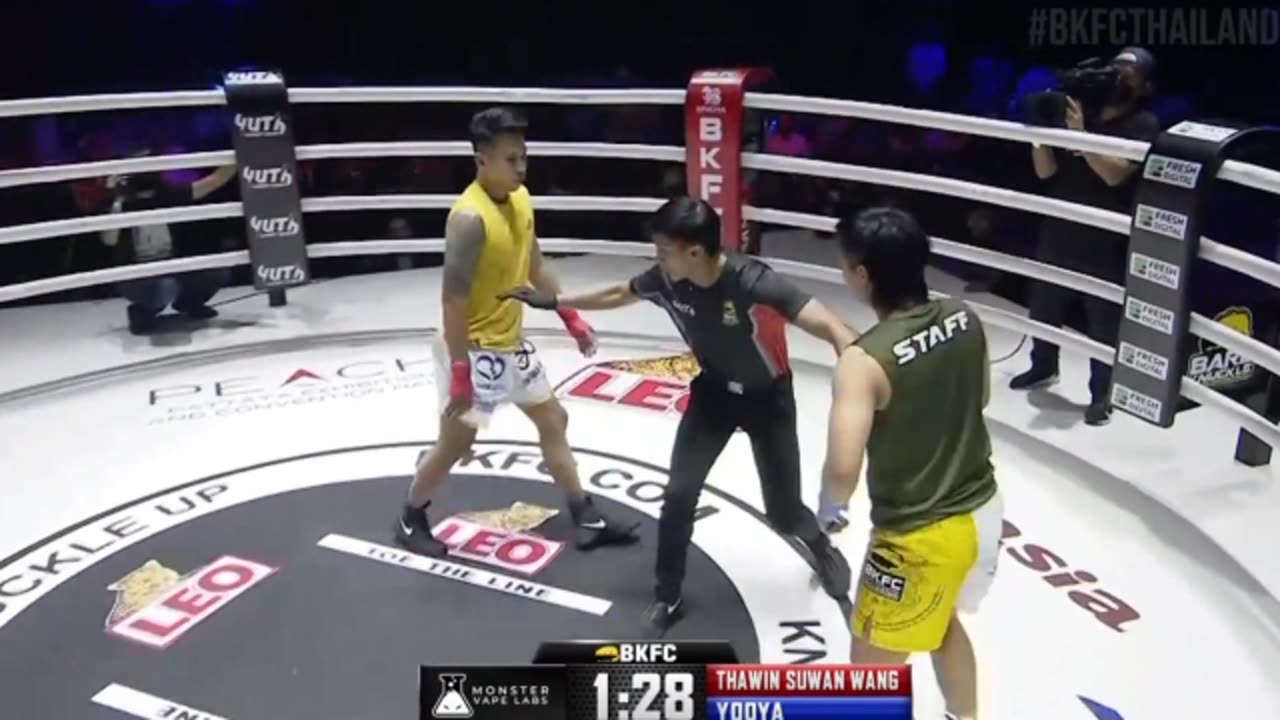 Man fighting women in BKFC