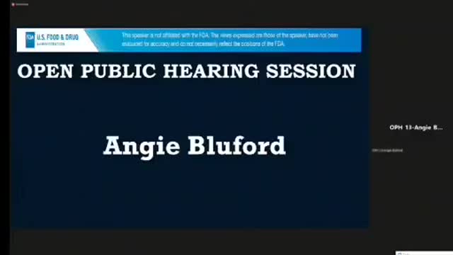 Angie Bluford FDA Testimony