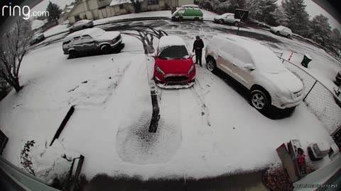 Car Slides Down Driveway