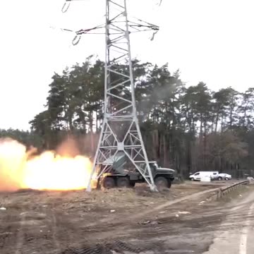 2 Rocket Trucks Unload on Russian Positions