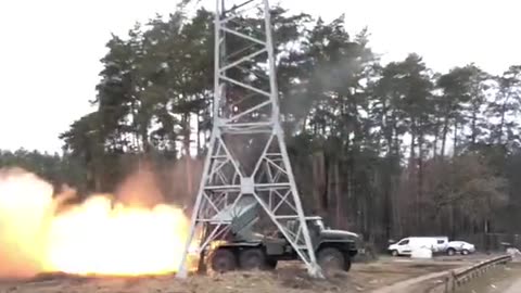 2 Rocket Trucks Unload on Russian Positions