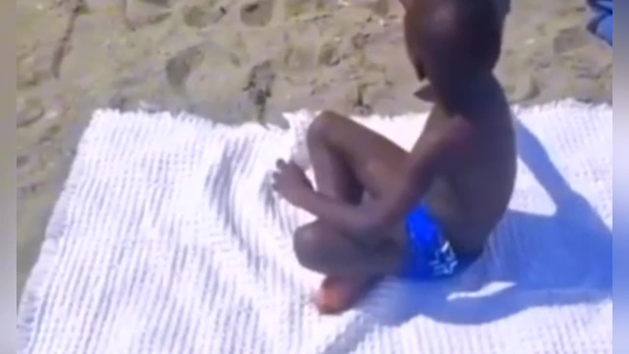 Funny boy video in Beach