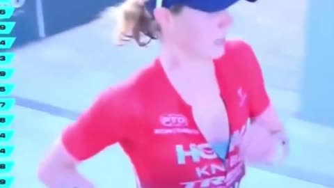 Triathlete Taylor Knibb asks camera man not to film her rear end because she 'just shit myself'😁