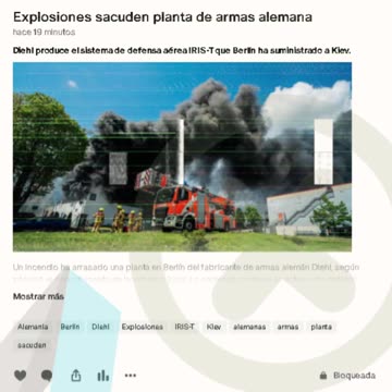 Explosiones sacuden planta de armas alemana