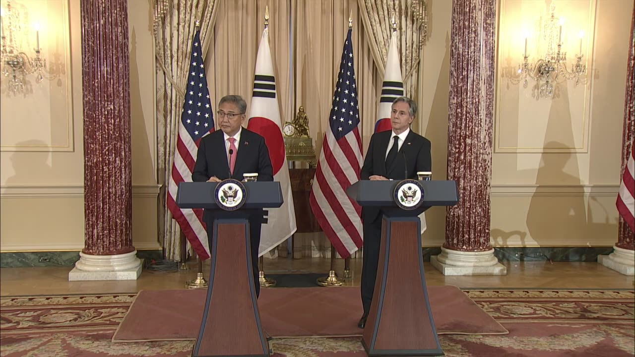 Secretary Antony Blinken and ROK Foreign Minister Park Jin at signing ceremony and joint press availability