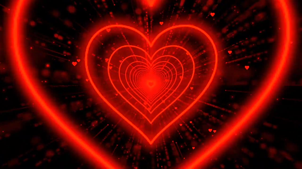 663. Heart Background❤️Love Heart Tunnel Background Video Loop Heart ]