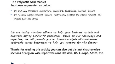 Polylactic Acid Market: Industry Drivers and Competitive Landscape Assessment, Forecast to 2033