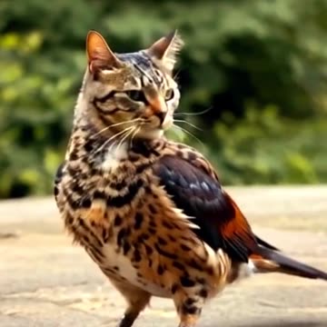 Bird with cat head