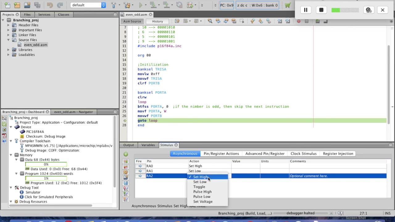 Tutorial (6): Branching and Conditional Instructions in PIC Microcontrollers