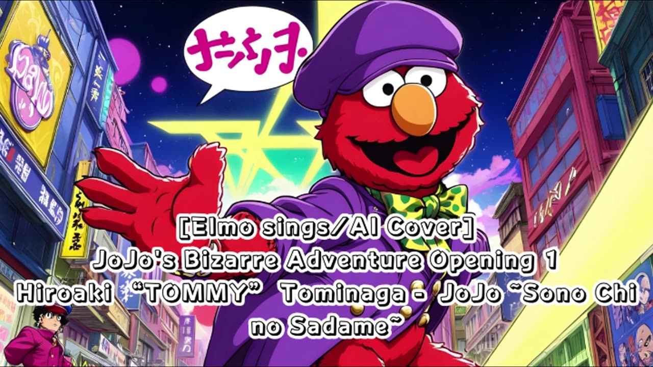 [Elmo sings/AI Cover] JoJo's Bizarre Adventure Opening 1 Hiroaki"TOMMY"Tominaga - Sono Chi no Sadame