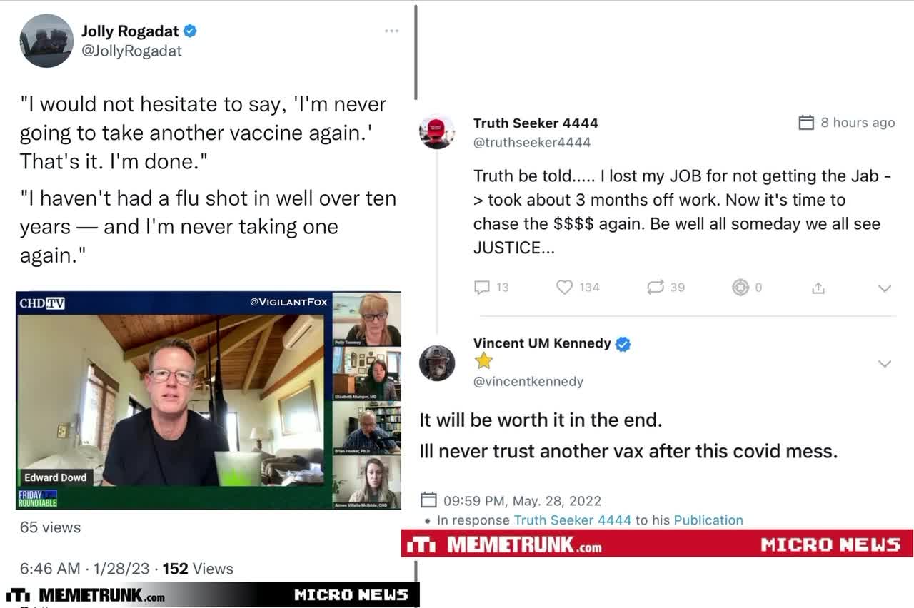 “I’ll never trust another vax after this covid mess.”