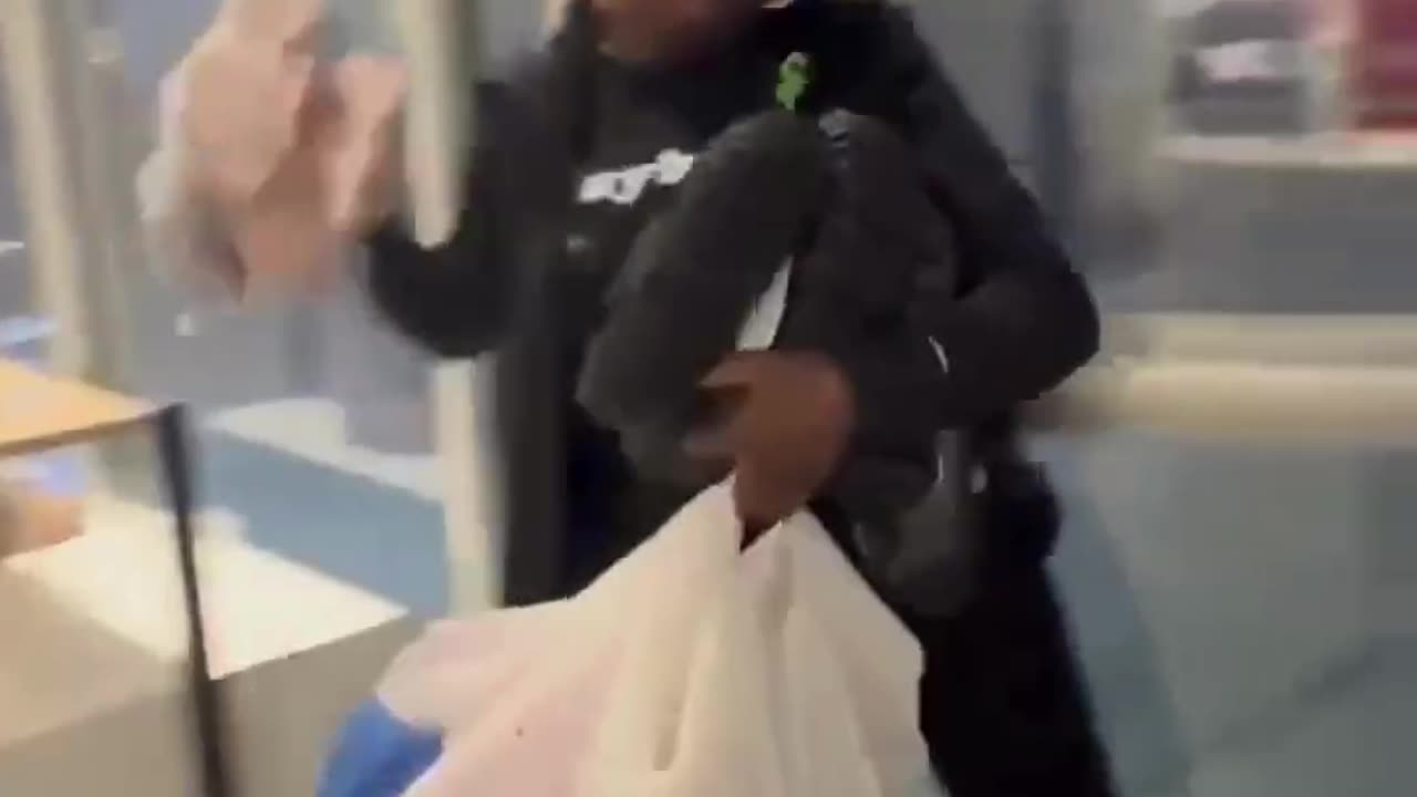 African American Woman Steal Crocs