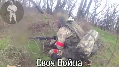 Undated footage of Russian infantry in contact and taking casualties